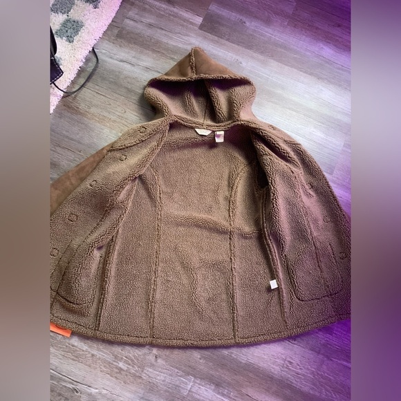 VTG L.L. Bean Hooded Teddy Coat Fur Coat Sherpa Warm Eskimo Brown Size S M - Picture 6 of 10